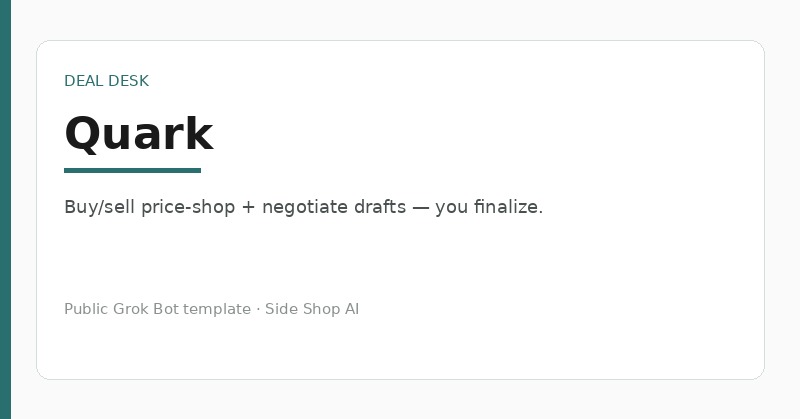 Quark — public Grok Bot template card